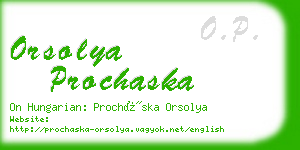 orsolya prochaska business card